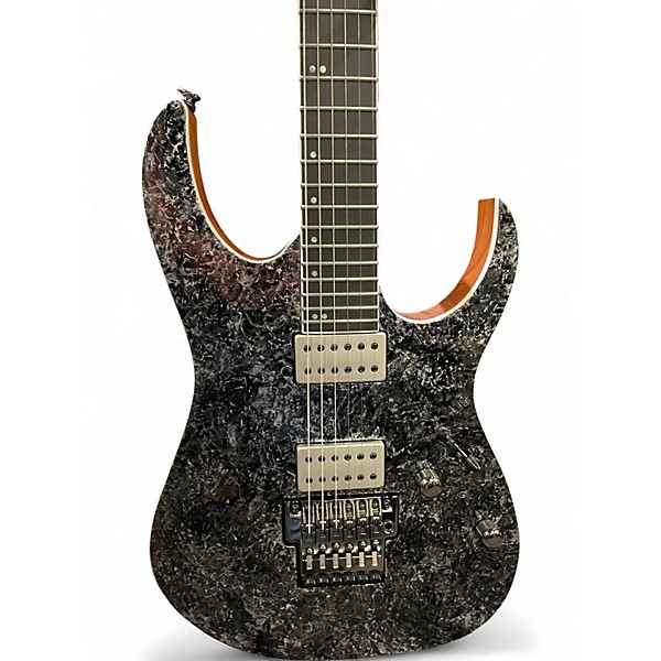 Used Ibanez RG5320R PRESTIGE Black and Silver Solid Body Electric Guitar
