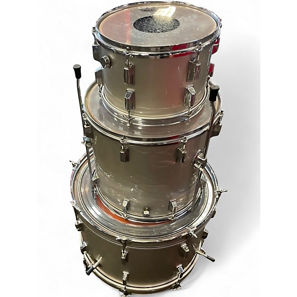 Used Ruether 3 Piece DRUM KIT WHITE Drum Kit