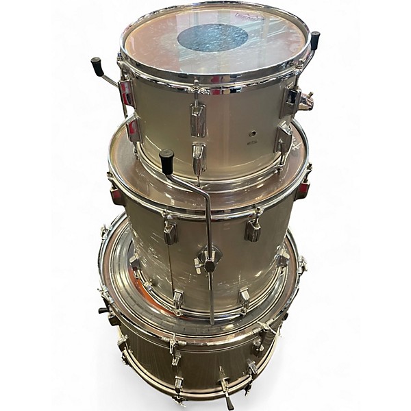 Used Ruether 3 Piece DRUM KIT WHITE Drum Kit