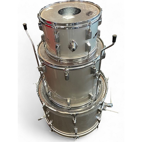 Used Ruether 3 Piece DRUM KIT WHITE Drum Kit