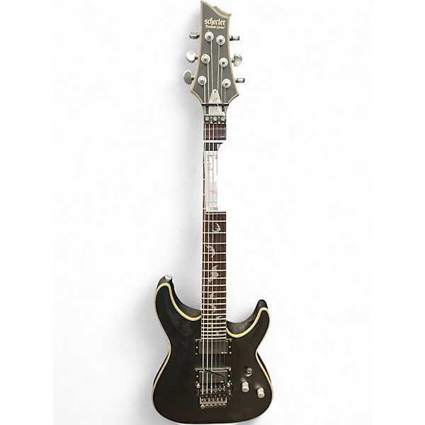 Used Schecter Guitar Research Damien Platinum 6 Floyd Rose Black Solid Body Electric Guitar