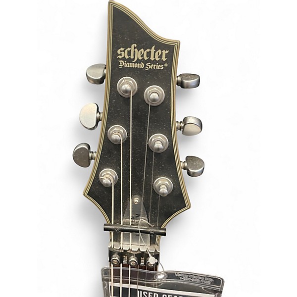 Used Schecter Guitar Research Damien Platinum 6 Floyd Rose Black Solid Body Electric Guitar