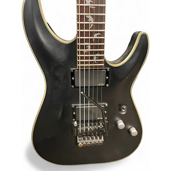 Used Schecter Guitar Research Damien Platinum 6 Floyd Rose Black Solid Body Electric Guitar