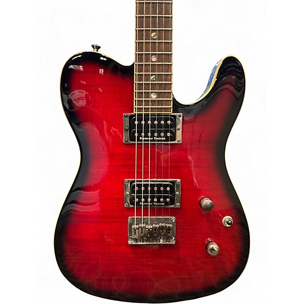 Used Fender TELECASTER CUSTOM FLAMED MAPLE BACK CHERRY Solid Body Electric Guitar