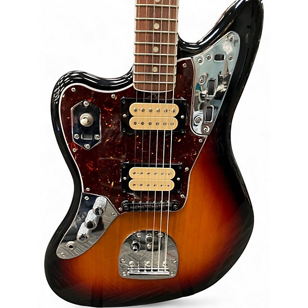 Used Fender Jaguar Left Handed 3 Tone Sunburst Electric Guitar