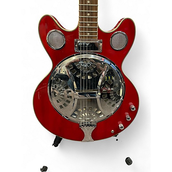 Used Cozart double cut resonator Cherry Hollow Body Electric Guitar