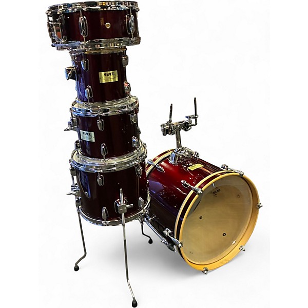 Used Mapex 5 Piece V Series Mini red sparkle Drum Kit
