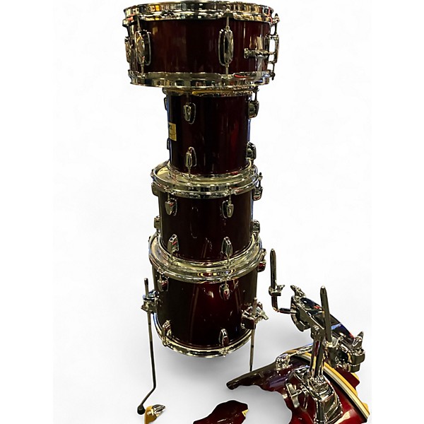 Used Mapex 5 Piece V Series Mini red sparkle Drum Kit