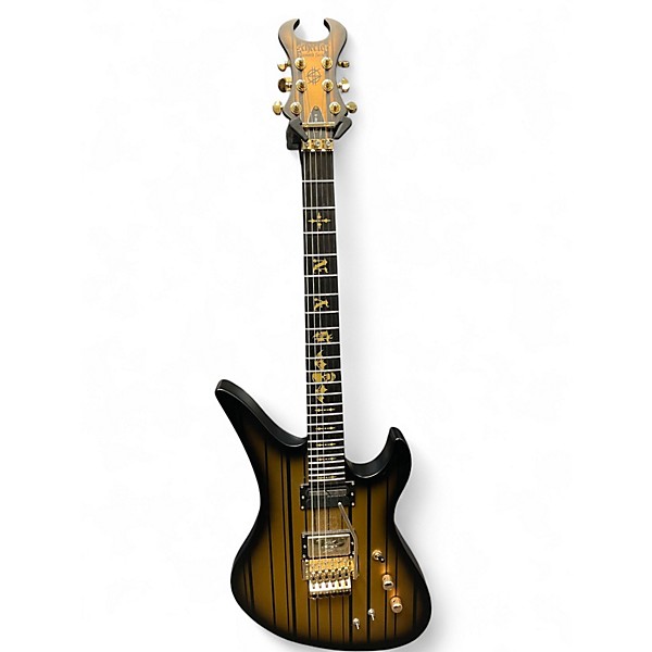 Used Schecter Guitar Research Synyster Gates Signature Custom S Satin Gold Burst Solid Body Electric Guitar