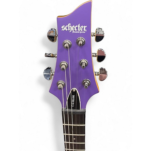 Used Schecter Guitar Research C-6 DELUXE Purple Solid Body Electric Guitar