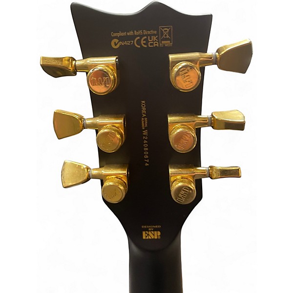 Used ESP LTD EC1000 Deluxe Black and Gold Solid Body Electric Guitar
