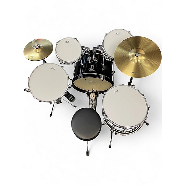 Used Pearl 5 Piece ROADSHOW JR Jet Black Drum Kit
