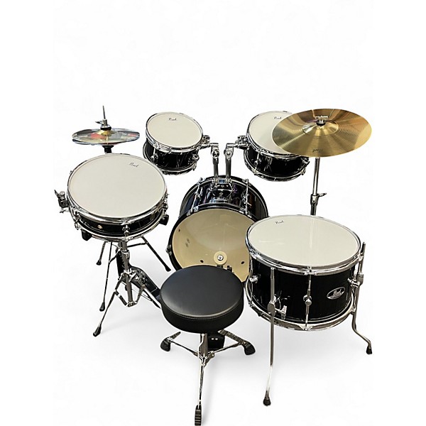 Used Pearl 5 Piece ROADSHOW JR Jet Black Drum Kit