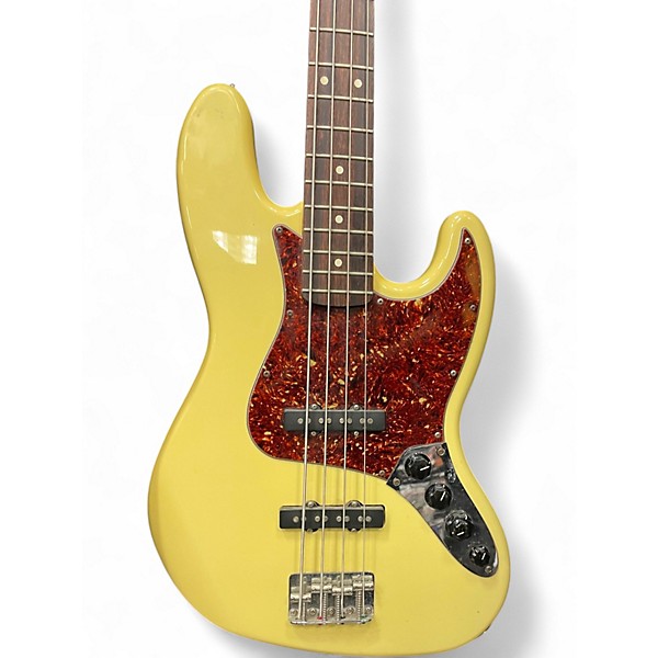 Used Fender Deluxe Jazz Bass Yellow Electric Bass Guitar