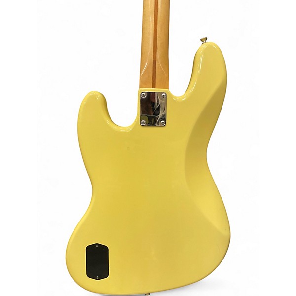 Used Fender Deluxe Jazz Bass Yellow Electric Bass Guitar