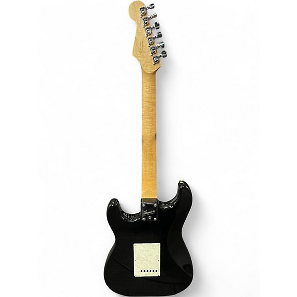Used Squier Stratocaster Black Solid Body Electric Guitar