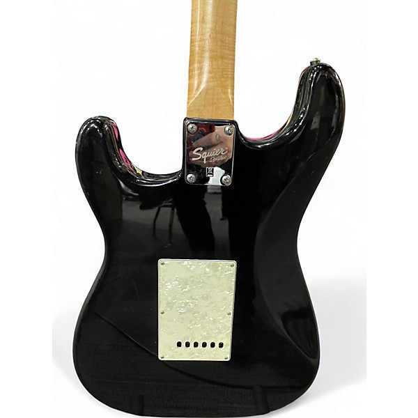 Used Squier Stratocaster Black Solid Body Electric Guitar