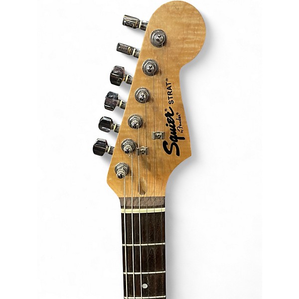 Used Squier Stratocaster Black Solid Body Electric Guitar