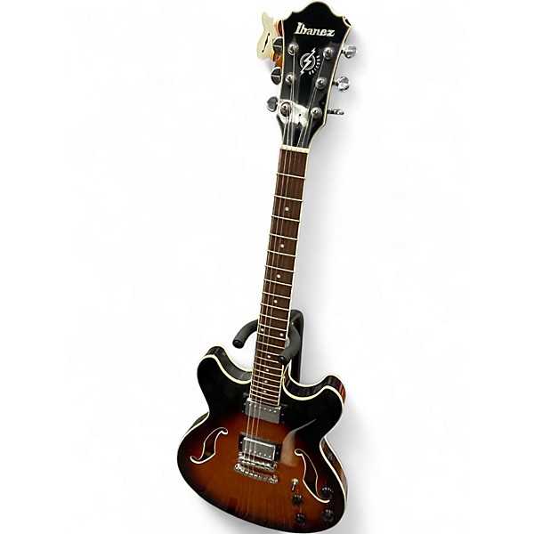 Used 2000s Ibanez AS73 Artcore Brown Sunburst Hollow Body Electric Guitar