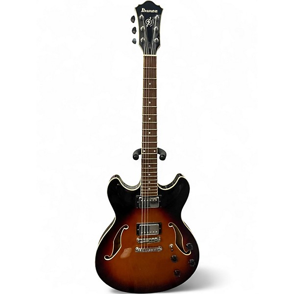 Used 2000s Ibanez AS73 Artcore Brown Sunburst Hollow Body Electric Guitar