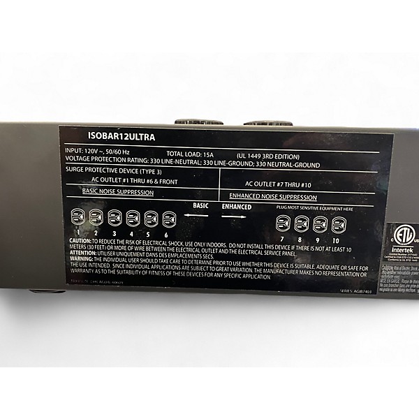 Used TRIPP LITE ISOBAR 12-Outlet 3840 Joule Rackmount Power Conditioner