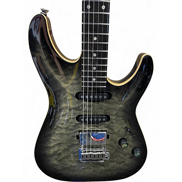 Used Schecter Guitar Research CALIFORNIA CLASSIC QUILTED BLACK Solid Body Electric Guitar