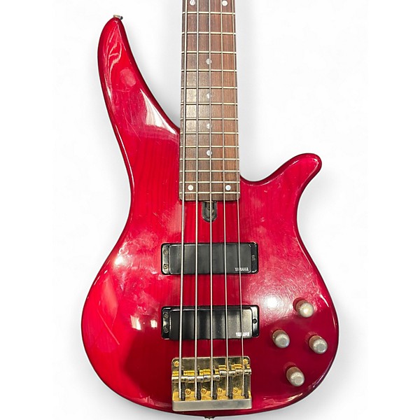 Used Yamaha RBX765A Trans Red Electric Bass Guitar