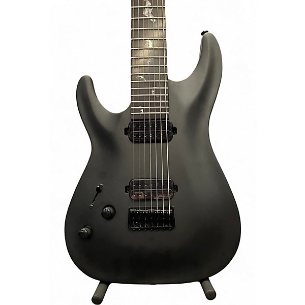 Used Schecter Guitar Research Damien 7 String Black Solid Body Electric Guitar