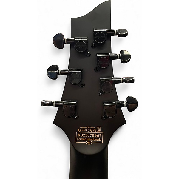 Used Schecter Guitar Research Damien 7 String Black Solid Body Electric Guitar