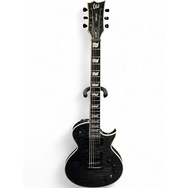 Used ESP EC1000 Deluxe Black and White Solid Body Electric Guitar
