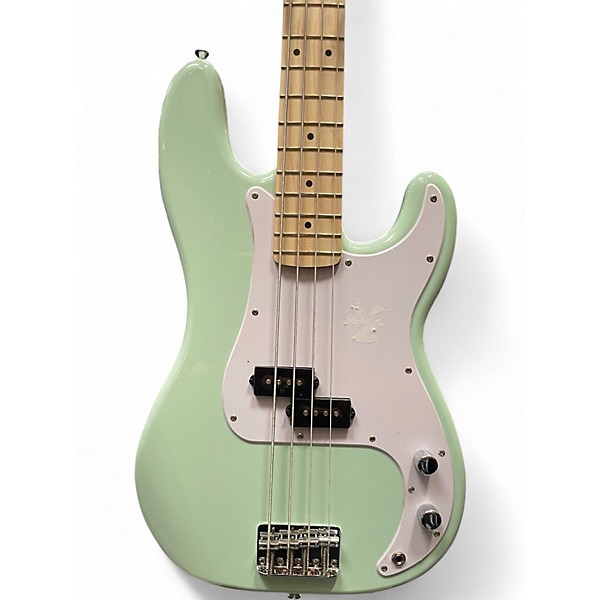 Used Squier Precision Bass Surf Green Electric Bass Guitar
