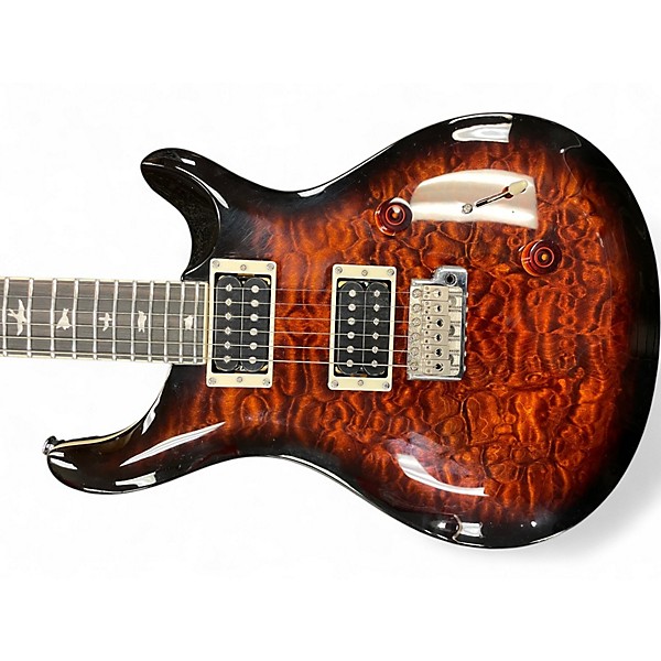 Used PRS SE Custom 24 Black and Gold Solid Body Electric Guitar