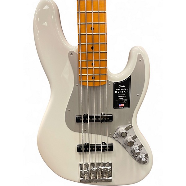 Used Fender AMERICAN ULTRA II J BASS V AVALANCHE WHITE Electric Bass Guitar