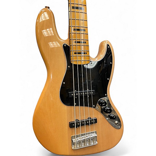 Used Squier Vintage Modified Jazz Bass V Natural Electric Bass Guitar