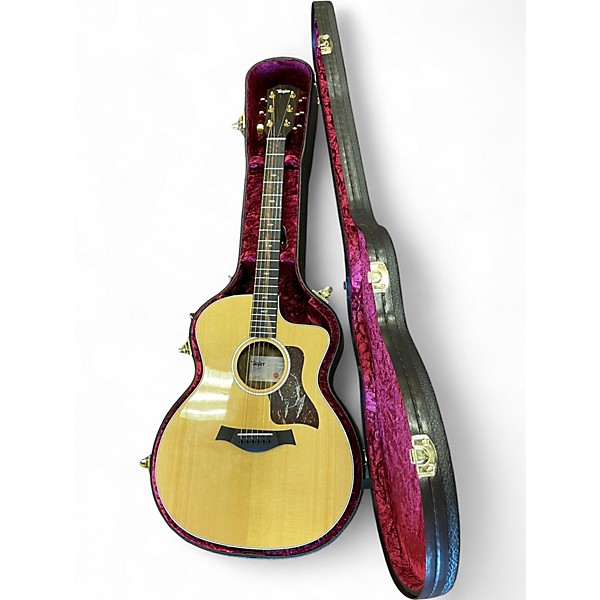 Used Taylor 214CE Deluxe DLX Sunset Blvd Grand Auditorium Ovangkol Natural Acoustic Electric Guitar