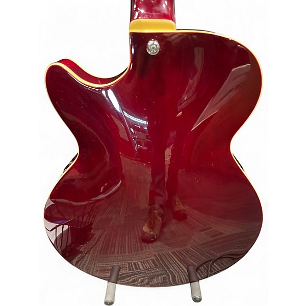 Used D'Angelico DAPSSTWINCSCB Trans Red Hollow Body Electric Guitar