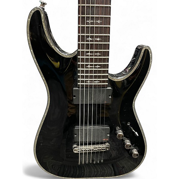 Used Schecter Guitar Research Hellraiser C7 7 String Black Solid Body Electric Guitar