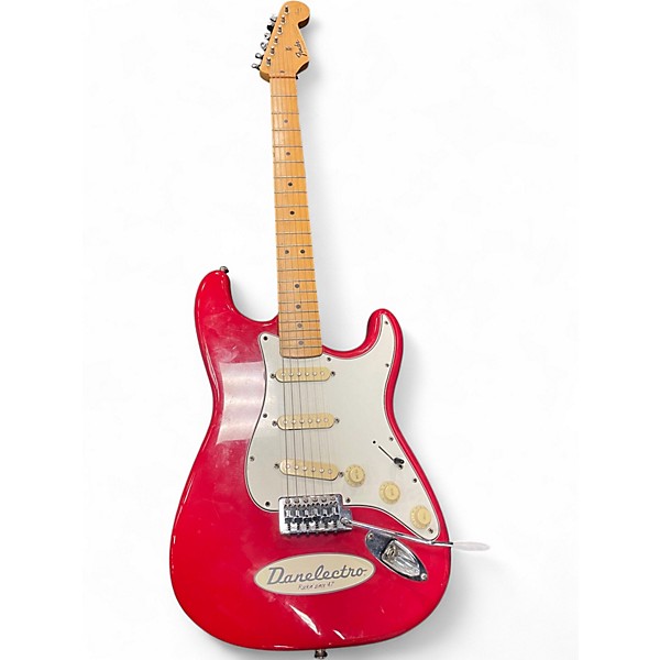Used 1994 Fender Squier series Stratocaster Red Solid Body Electric Guitar