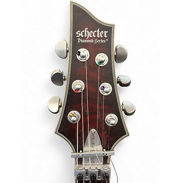 Used Schecter Guitar Research C1 Floyd Rose Platinum Crimson Red Trans Solid Body Electric Guitar