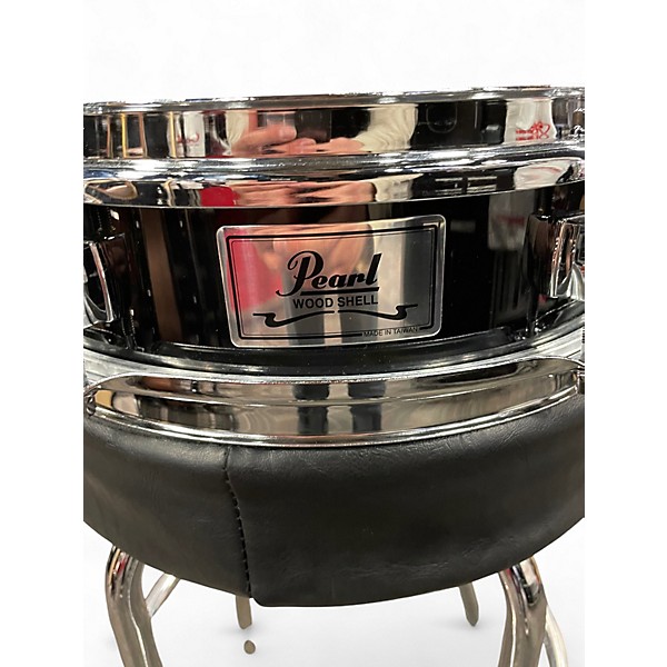 Used Pearl 13.25in WOOD SHELL Black Drum