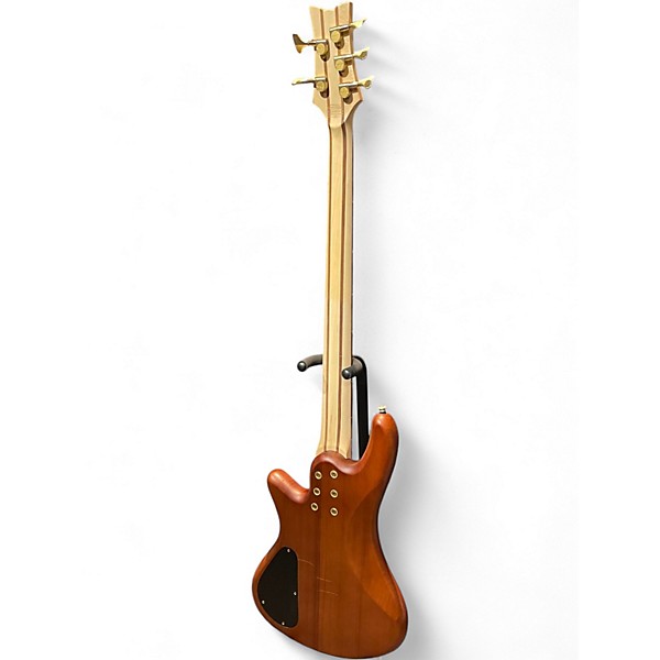 Used Schecter Guitar Research Stiletto Custom 5 String Natural Electric Bass Guitar