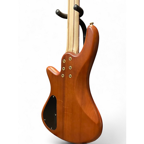 Used Schecter Guitar Research Stiletto Custom 5 String Natural Electric Bass Guitar