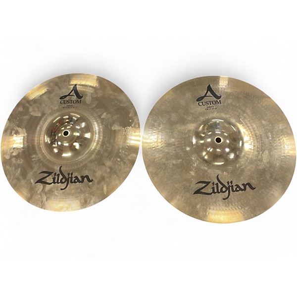 Used Zildjian 14in A Custom Hi Hat Pair Cymbal