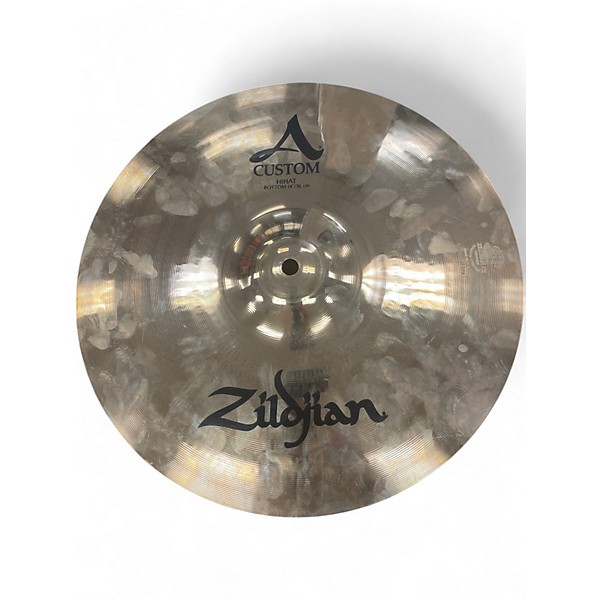 Used Zildjian 14in A Custom Hi Hat Pair Cymbal