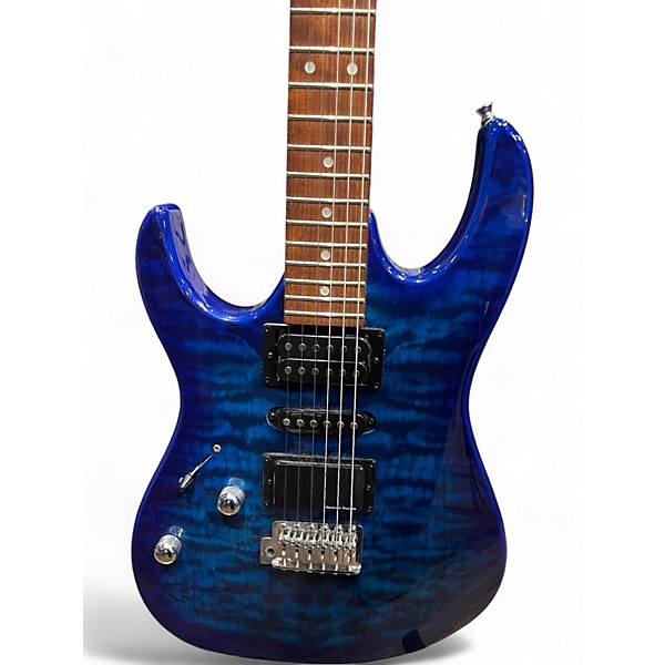 Used Ibanez GRX70QAL Left Handed Trans Blue Solid Body Electric Guitar