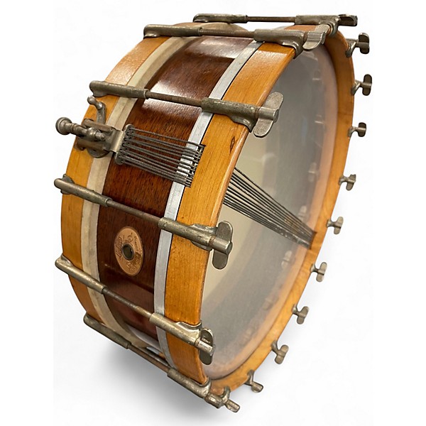 Vintage 1920s Ludwig 14X4.5 Thumb-Rod Snare No. 37 Natural Drum