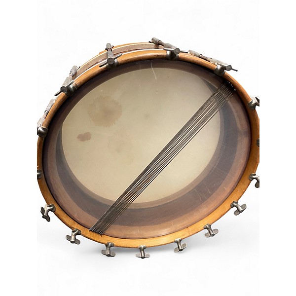 Vintage 1920s Ludwig 14X4.5 Thumb-Rod Snare No. 37 Natural Drum