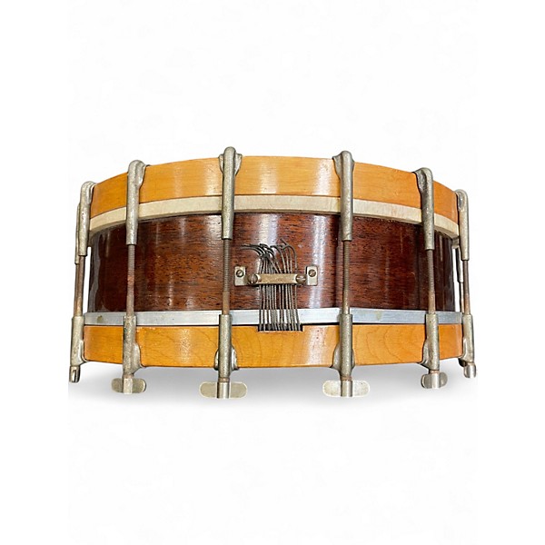 Vintage 1920s Ludwig 14X4.5 Thumb-Rod Snare No. 37 Natural Drum