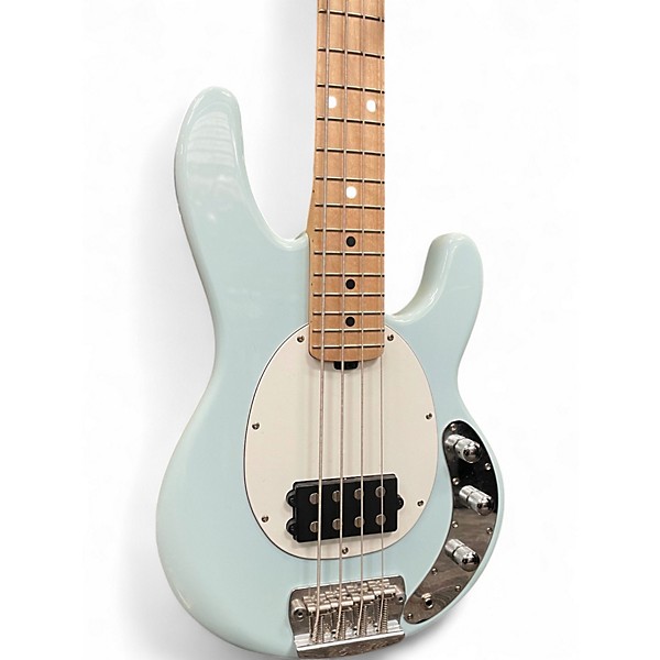 Used Sterling by Music Man Short Scale Stingray Daphne Blue Electric Bass Guitar