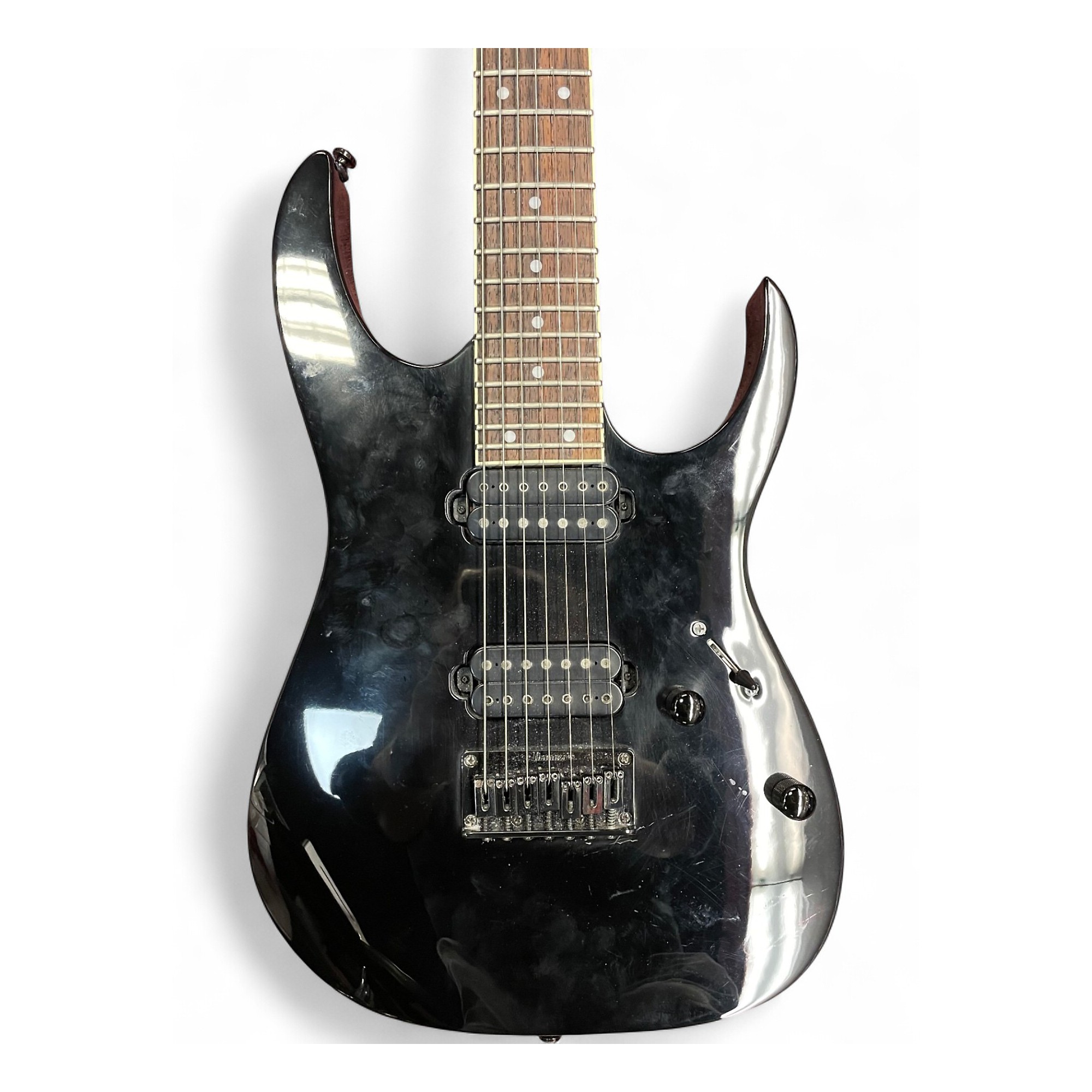 Used Ibanez RG7321 7 String Black Solid Body Electric Guitar Black